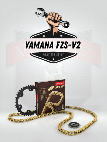 Brass Chain and Sprocket kit ⚡︎ FZS-V2 150CC