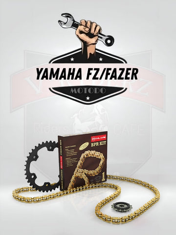 Brass Chain and Sprocket kit ⚡︎ FZ16/FZS/FAZER 150
