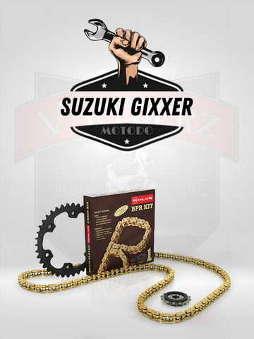 Brass Chain and Sprocket kit ⚡︎ SUZUKI GIXXER SF 250/GIXXER 250