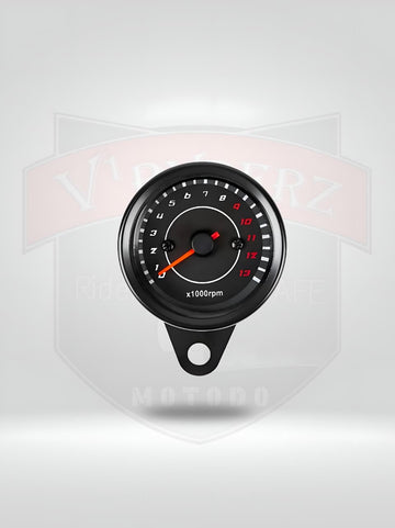 Analog Rpm Speedometer With Led Backlight Black