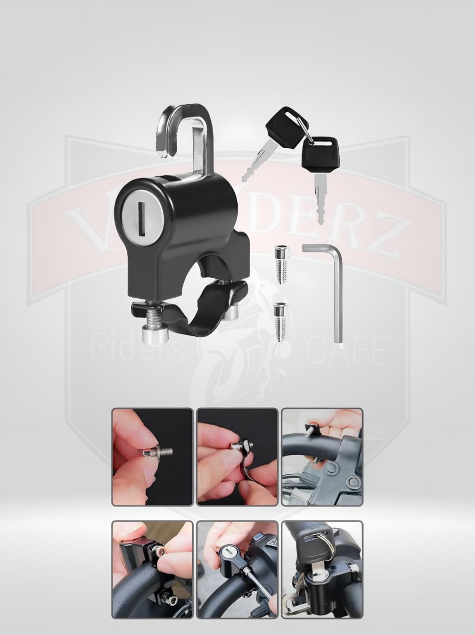 Helmet Safety Lock Metal Motorcycle Handlebar