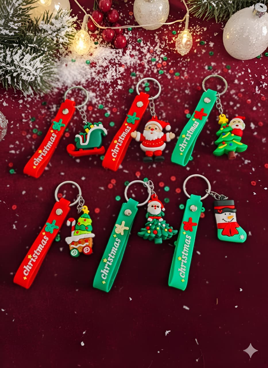 MERRY CHRISTMAS KEYCHAIN PACK OF 6
