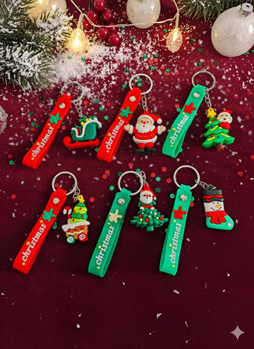 MERRY CHRISTMAS KEYCHAIN PACK OF 6