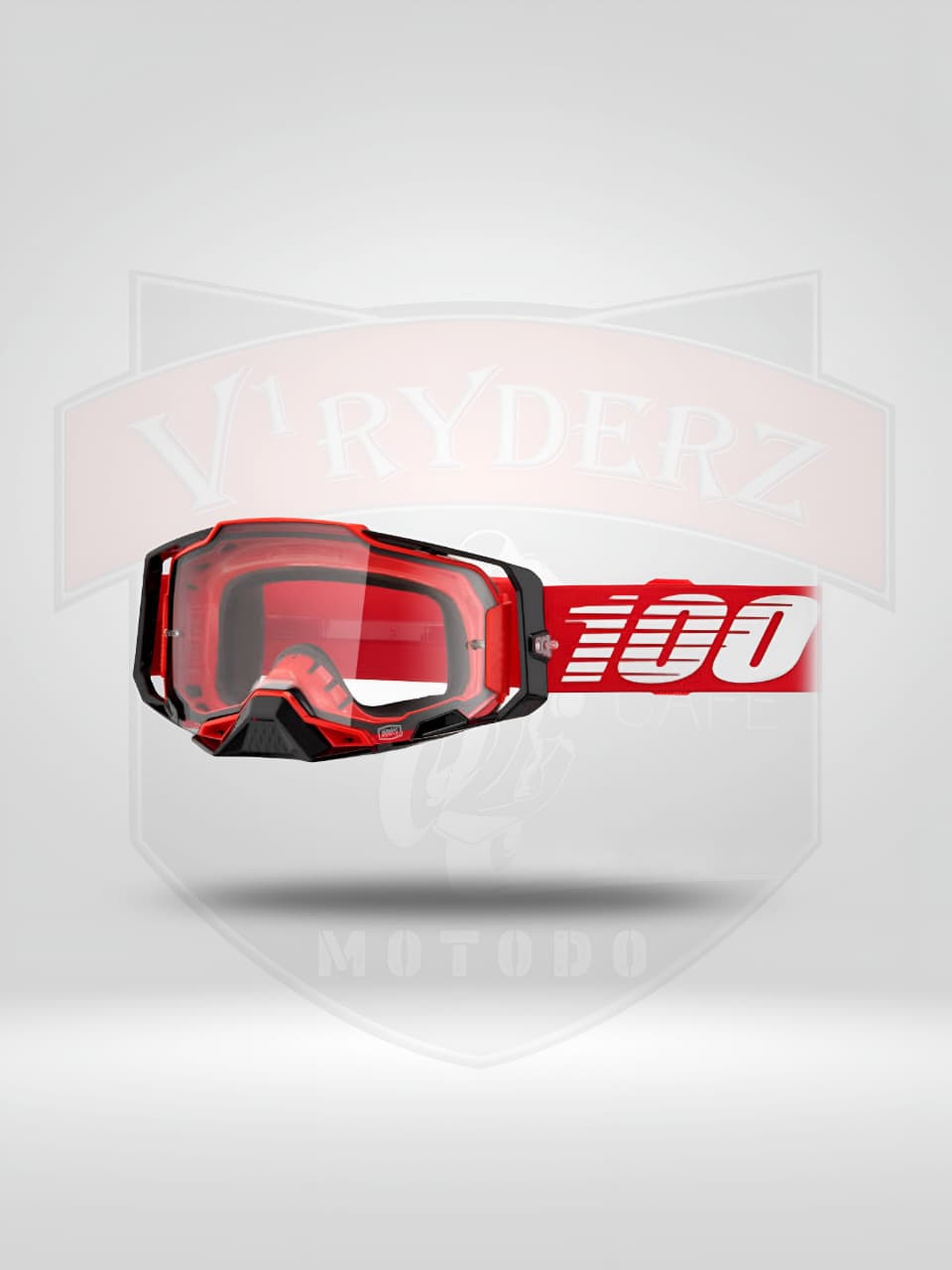100% Goggle RED Racecraft WITH Blue & Clear Lens