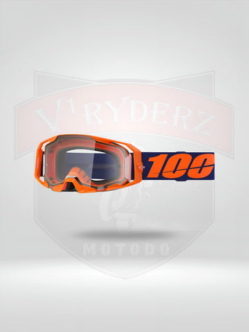 100% Goggle ORANGE Racecraft WITH GOLD & Clear Lens