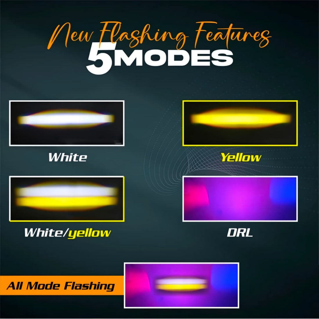 Waymaker mini gun Fog Light Yellow White & Red flashing