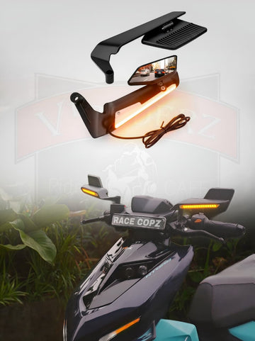 STEALTH FLY WING BIG MIRROR WITH INDICATOR YOK FITTING