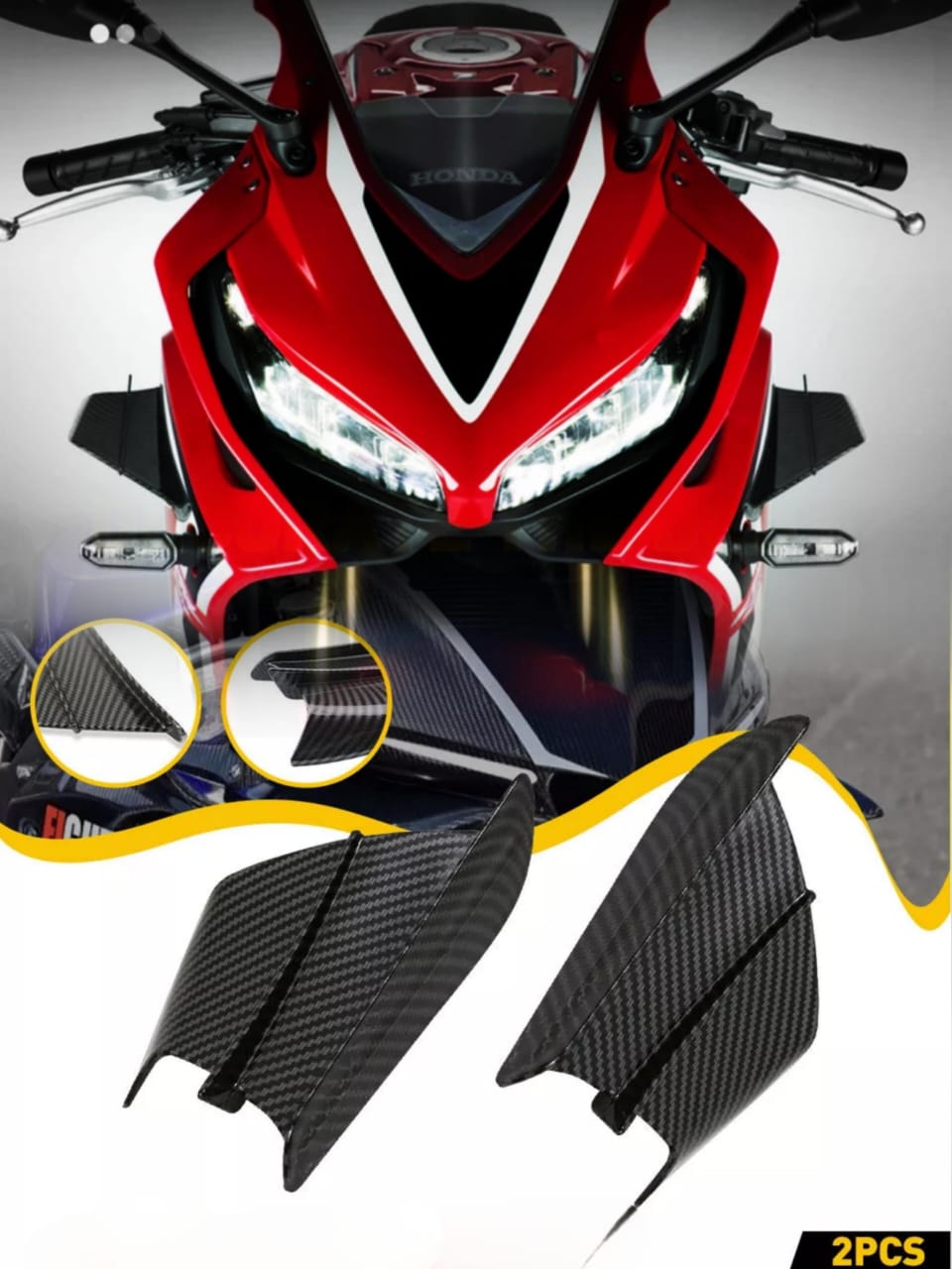 SIDE WING CANARD 1.0 CARBON FIBER GLOSSY FINISH